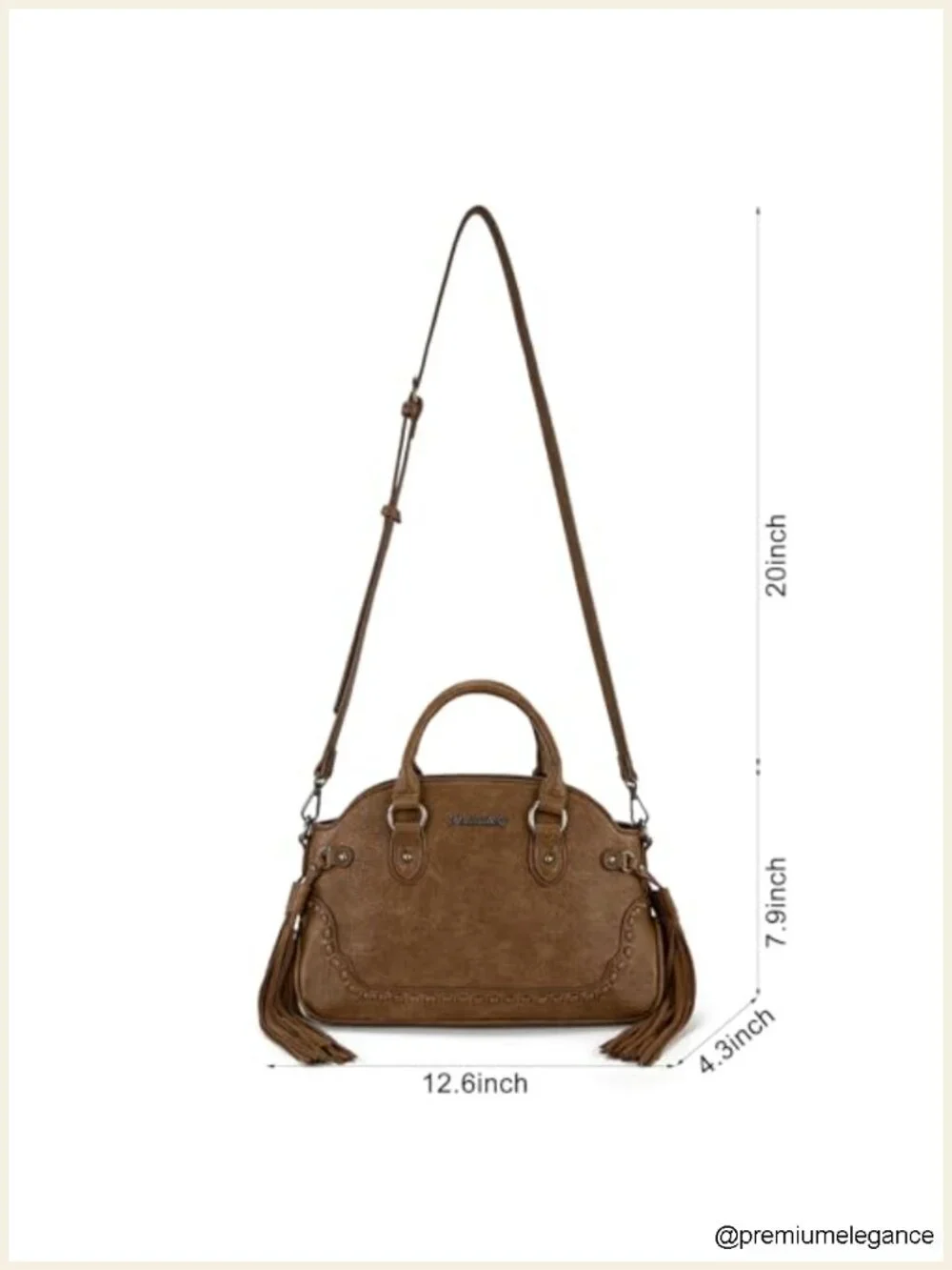 Faux Leather Fringe Satchel Shoulder Bag with Adjustable Strap Tassel Purse